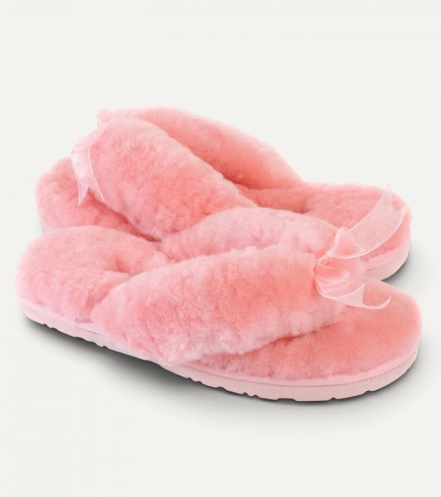 Меховые Вьетнамки Fluff flip flop - Light Pink