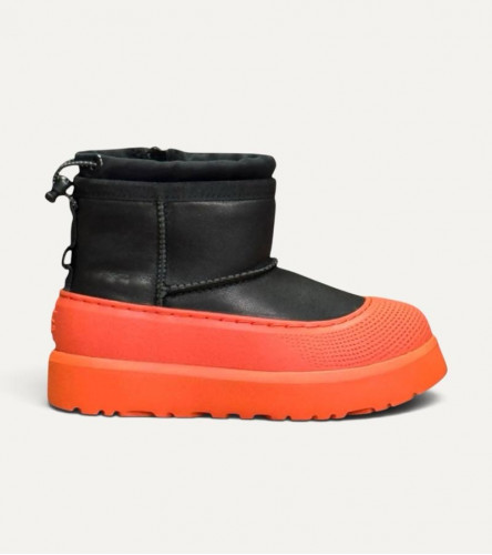 UGG Kids Mini Hybrid - Leather Black/Orange