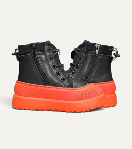 UGG Kids Neumel Hybrid - Leather Black/Orange