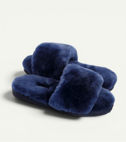 Меховые Тапочки FLUFF Slides - Navy