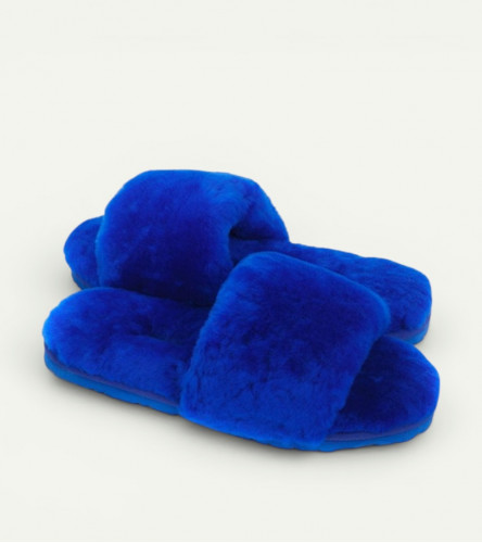 Меховые Тапочки FLUFF Slides - Blue