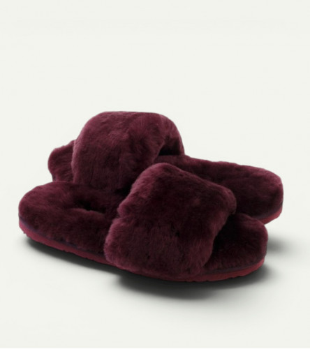 Меховые Тапочки FLUFF Slides - Maroon