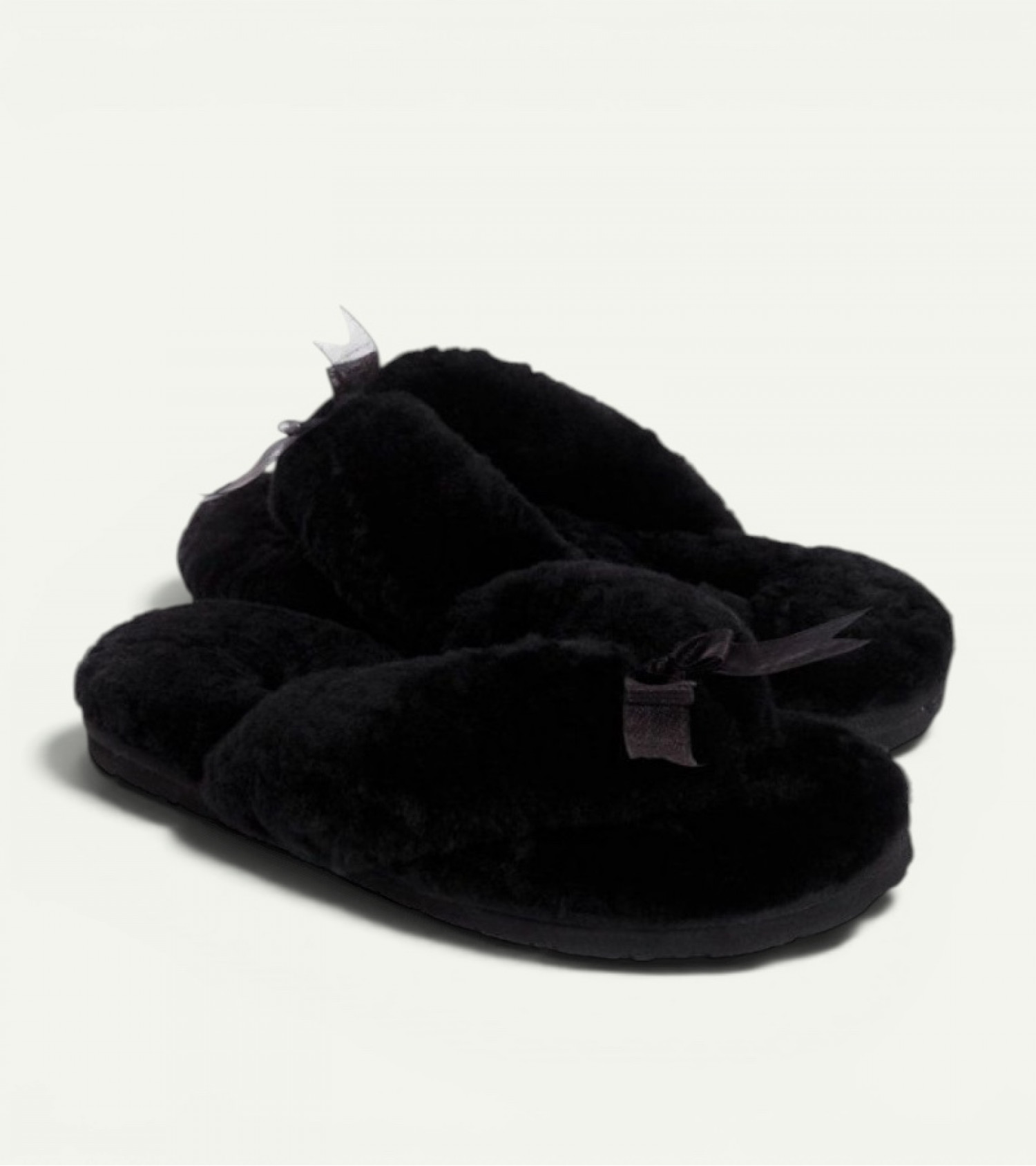 Меховые Вьетнамки Fluff flip flop - Black