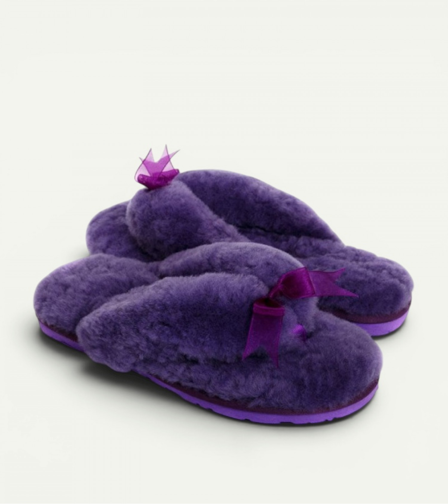 Меховые Вьетнамки Fluff flip flop - Purple