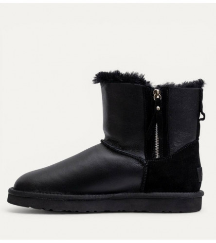 UGG Mens Classic Mini Double Zip Metallic - Black