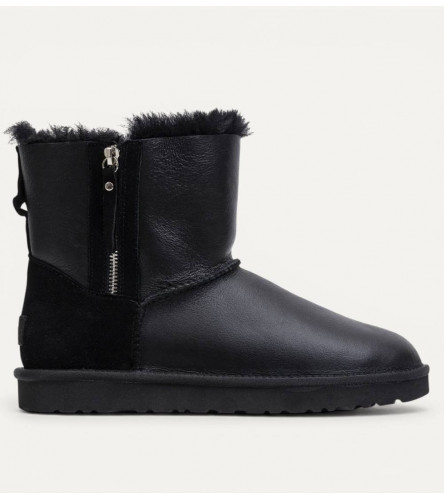 UGG Mens Classic Mini Double Zip Metallic - Black