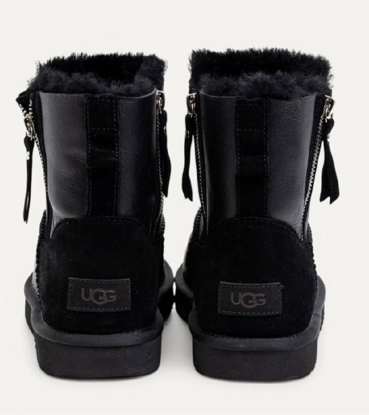 UGG Mens Classic Mini Double Zip Metallic - Black