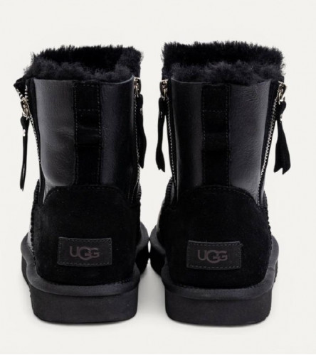 UGG Mens Classic Mini Double Zip Metallic - Black