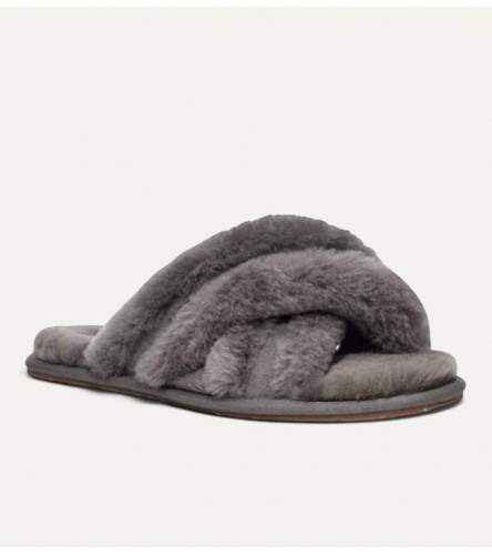  Меховые тапочки UGG Slippers Scuffita - Grey