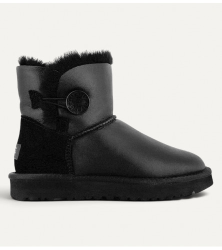 UGG Mini Bailey Button Metallic - Black